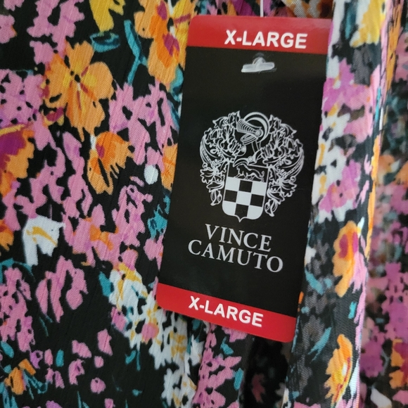NWT Vince Camuto Black And Pink Floral Dress Size XL - Picture 11 of 14